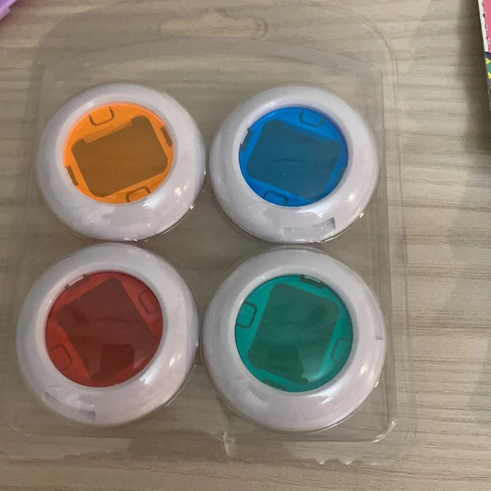 Mini Fuji Film Polaroid pictures plastic covers, paper overs, colored lenses